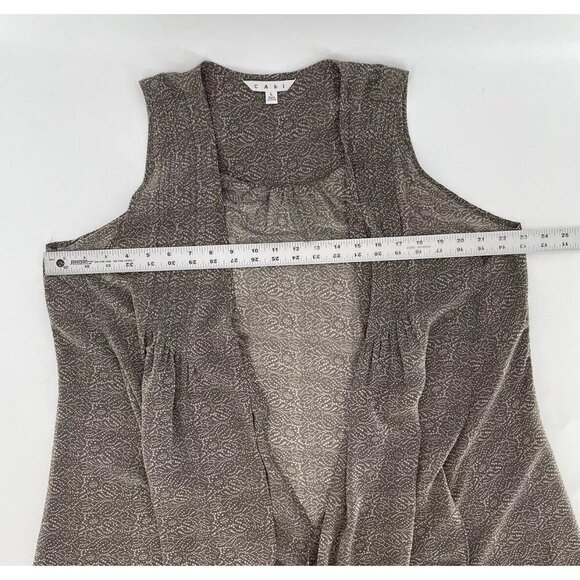 cAbi Women’s Brown Geometric Print Chiffon Tunic Vest Sweater Size L, Flaw‎ - Picture 10 of 10